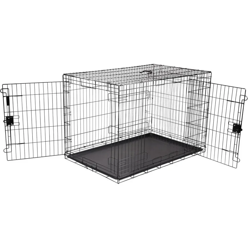 Wire Double Door Dog Crate 48x30x32.5in